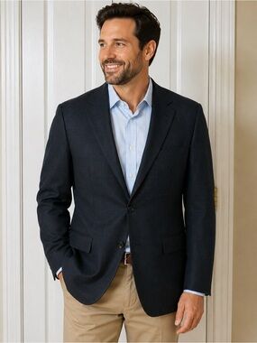 Vintage Brooks Brothers Dark Gray Men's Two-Button Sport Coat Formal